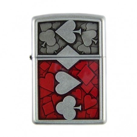 Bricheta Zippo 24850 Suited Emblem Satin Chrome