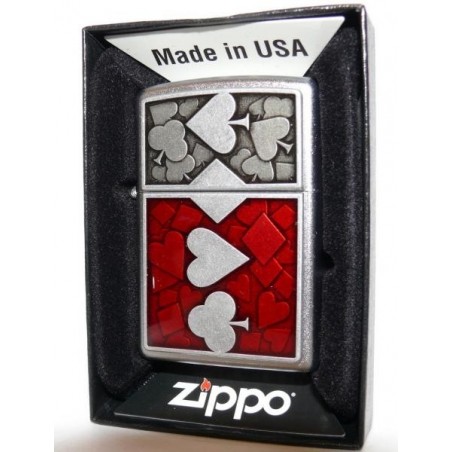 Bricheta Zippo 24850 Suited Emblem Satin Chrome
