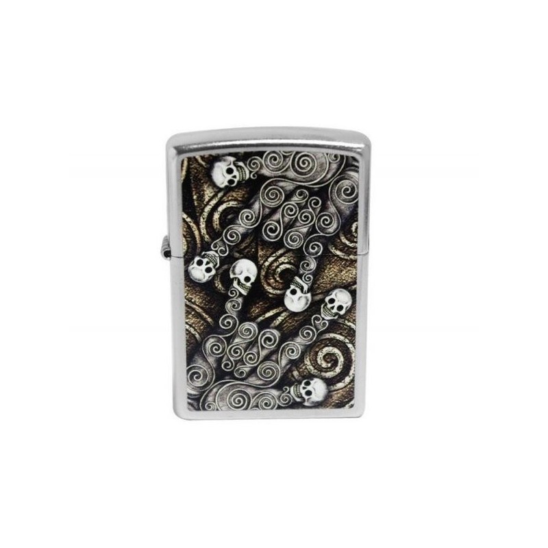 Bricheta Zippo 28869 Skull Scroll Hand