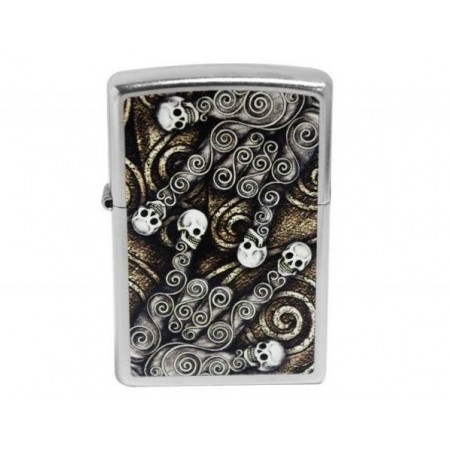 Bricheta Zippo 28869 Skull Scroll Hand