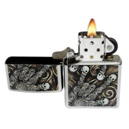 Bricheta Zippo 28869 Skull Scroll Hand