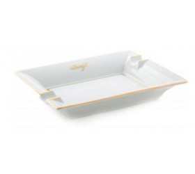 Scrumiera Davidoff Portelan Alb-Auriu Mare