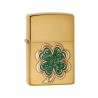 Bricheta Zippo Shamrock Emblem Brushed Brass