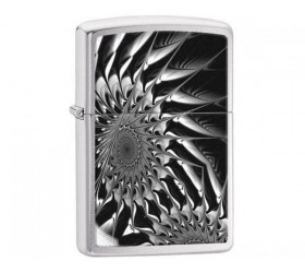 Bricheta Zippo Metal Abstract Brushed Chrome