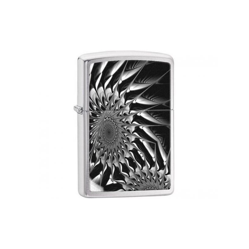 Bricheta Zippo Metal Abstract Brushed Chrome