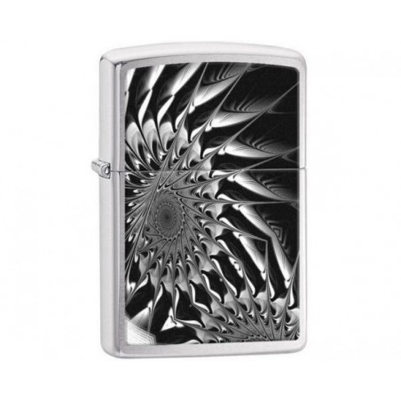 Bricheta Zippo Metal Abstract Brushed Chrome
