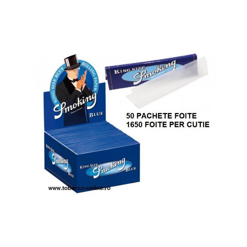 Foite rulat tigari Smoking King Size Blue 50 pachete