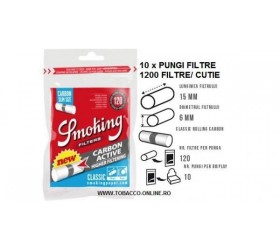 Filtre tigari Smoking Classic Slim Carbon 10 pungi