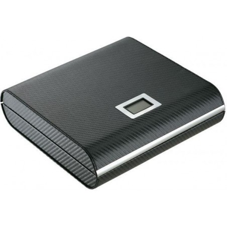 Humidor de calatorie Black Leather Carbon 20