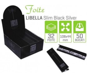 Foite Slim Black Silver Libella 110 mm 50 pachete