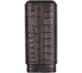 Etui piele 3 trabucuri Crocodile Design Black