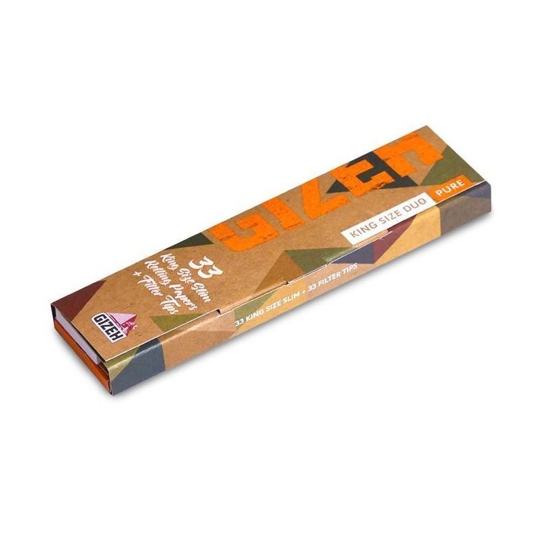 Foite de rulat Gizeh King Size Duo Pure 33+33 Tips