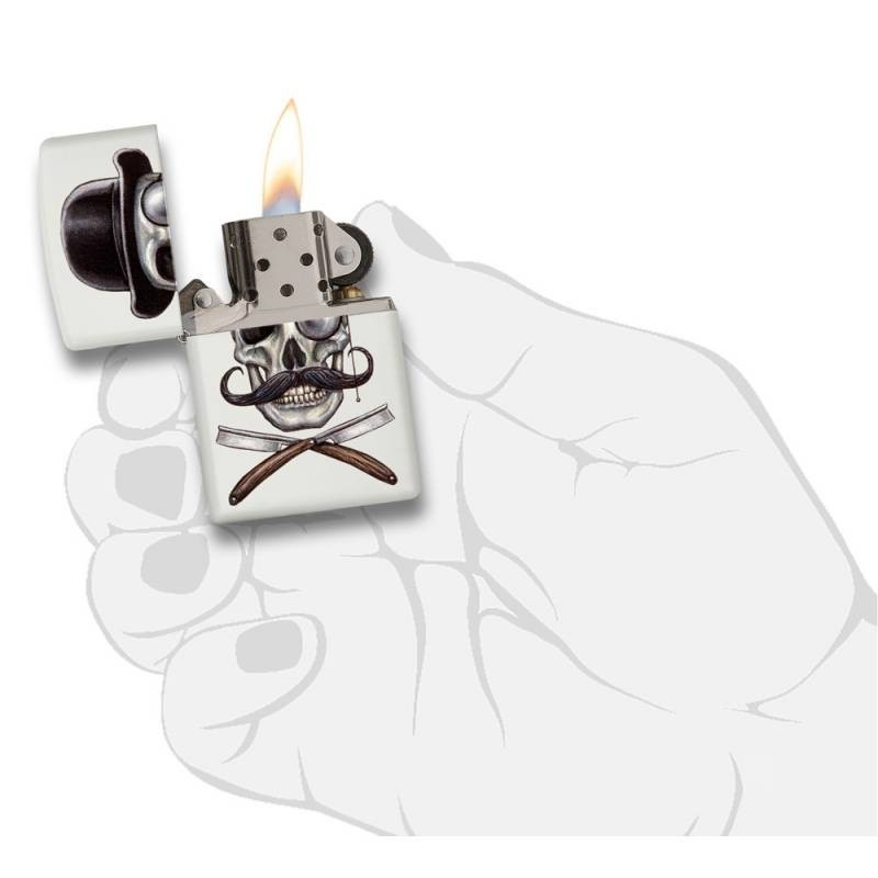 Caut bricheta originala Zippo.Bricheta Zippo Skull and Razors Design