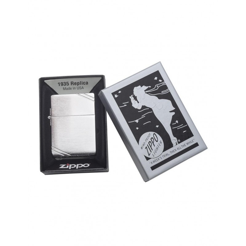 Brichet Zippo Executiv 1935 Replica Brushed Chrome caut brichete Zippo