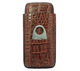 Etui si cutit trabucuri Andreas Croco Brown