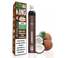 Mini narghilea electronica de unica folosinta Aroma King Coconut 500 pufuri 20 mg
