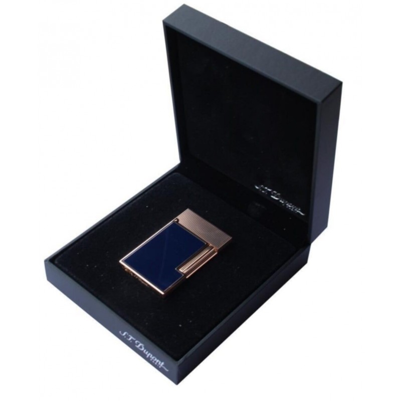 Bricheta St Dupont Ligne 2 Diamond Head Pattern Rose Gold and Blue