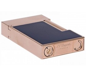 Bricheta St Dupont Ligne 2 Diamond Head Pattern Rose Gold and Blue Laquer 16604