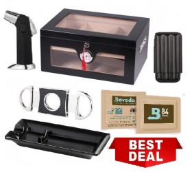 Set cadou fumator trabucuri Aficionado Black accesorii fumatori