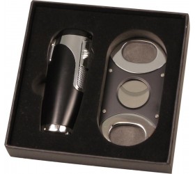 Set accesorii trabucuri bricheta si cutit Sky 238359