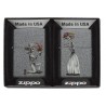 Set Zippo 28987 Iron Stone Couple Day Of Dead Skulls