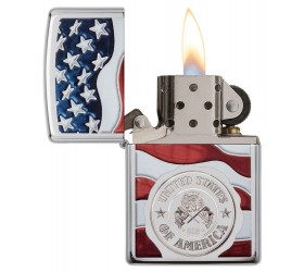 Bricheta Zippo 29395 American Stamp on Flag