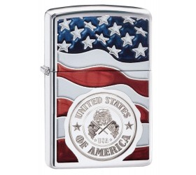 Bricheta Zippo 29395 American Stamp on Flag