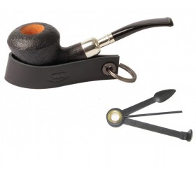 Suport piele pipa si companion metal Chacom Black