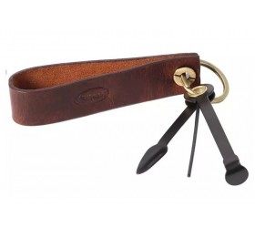 Suport piele pipa si companion metal Chacom Retro Brown
