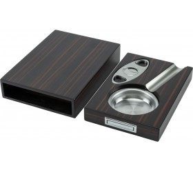 Set accesorii trabucuri scrumiera si cutit Ebony 524325