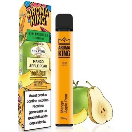 Mini narghilea electronica de unica folosinta Aroma KING Mango Apple Pear (700 pufuri) 20 mg