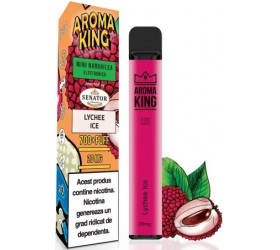 Mini narghilea electronica de unica folosinta Aroma KING Lychee Ice (700 pufuri) 20 mg