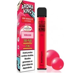 Mini narghilea electronica de unica folosinta Aroma KING Bubble Gum (700 pufuri) 20 mg