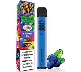 Mini narghilea electronica de unica folosinta Aroma KING Blueberry Ice (700 pufuri) 20 mg
