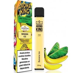 Mini narghilea electronica de unica folosinta Aroma KING Banana Ice (700 pufuri) 20 mg