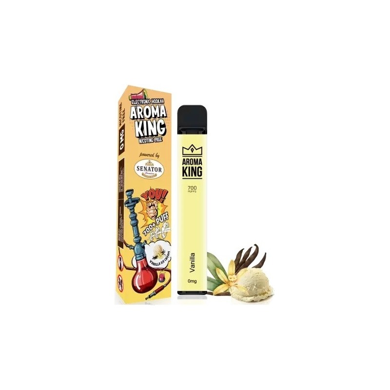 Mini narghilea electronica de unica folosinta AK by Senator Vanilla Ice Cream (700 pufuri) 0 mg