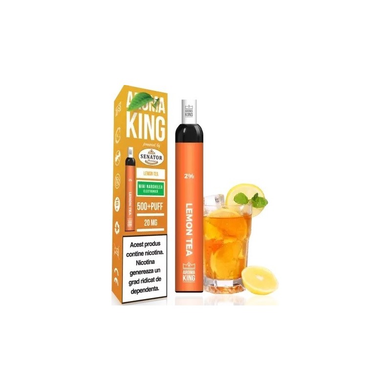 Mini narghilea electronica de unica folosinta AK by Senator Lemon Tea (500 pufuri) 20 mg
