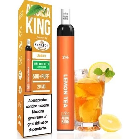 Mini narghilea electronica de unica folosinta AK by Senator Lemon Tea (500 pufuri) 20 mg