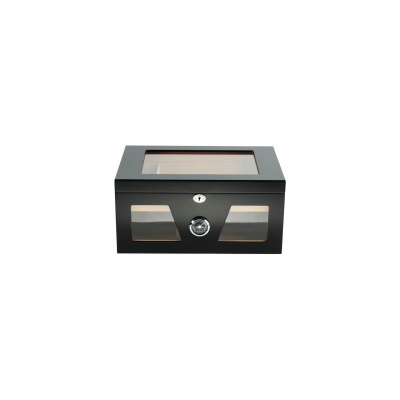 Humidor trabucuri Andreas Glasstop & Window Black 1196 (100 tig.)