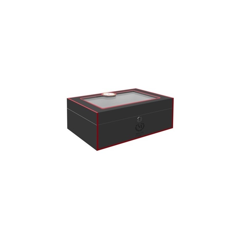 Humidor Myon Clasic Lemn Cedru Negru si Rosu 1890202