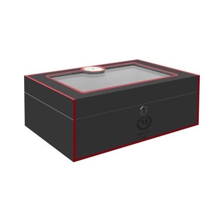 Humidor Myon Clasic Lemn Cedru Negru si Rosu 1890202
