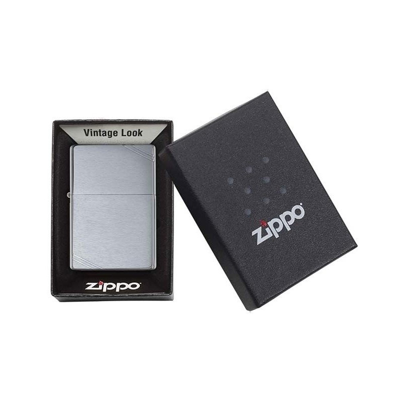 Tutungerie cu Bricheta Zippo 230 Vintage Brushed Chrome Slashes