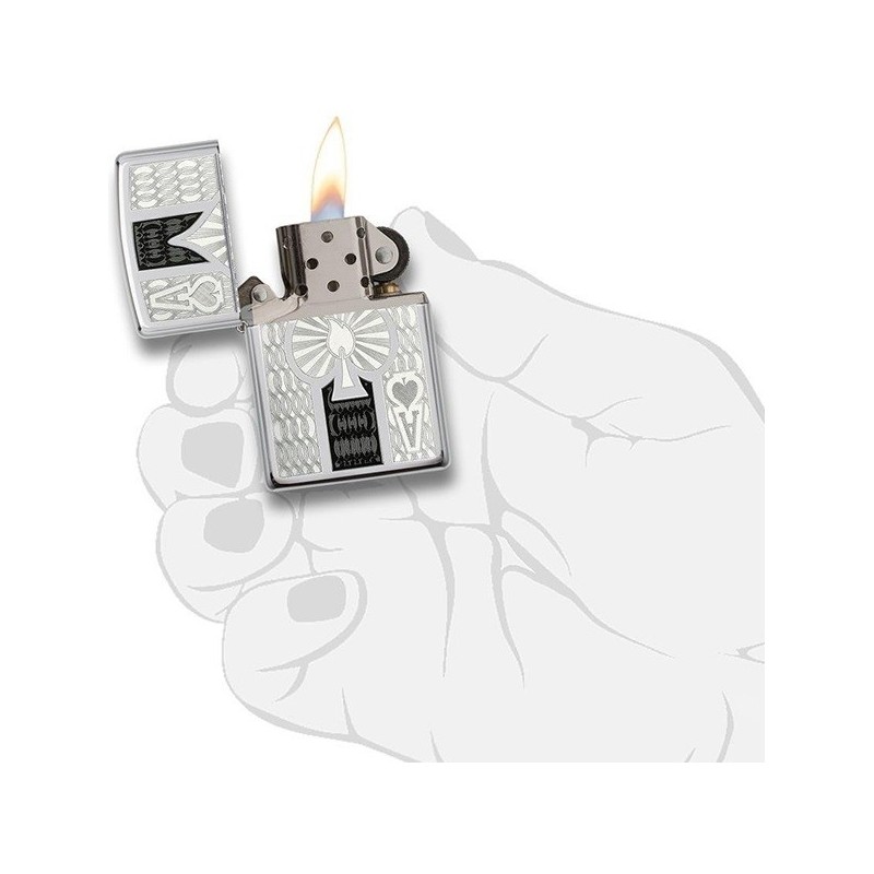 Bricheta Zippo Intricate Spade Design 24196