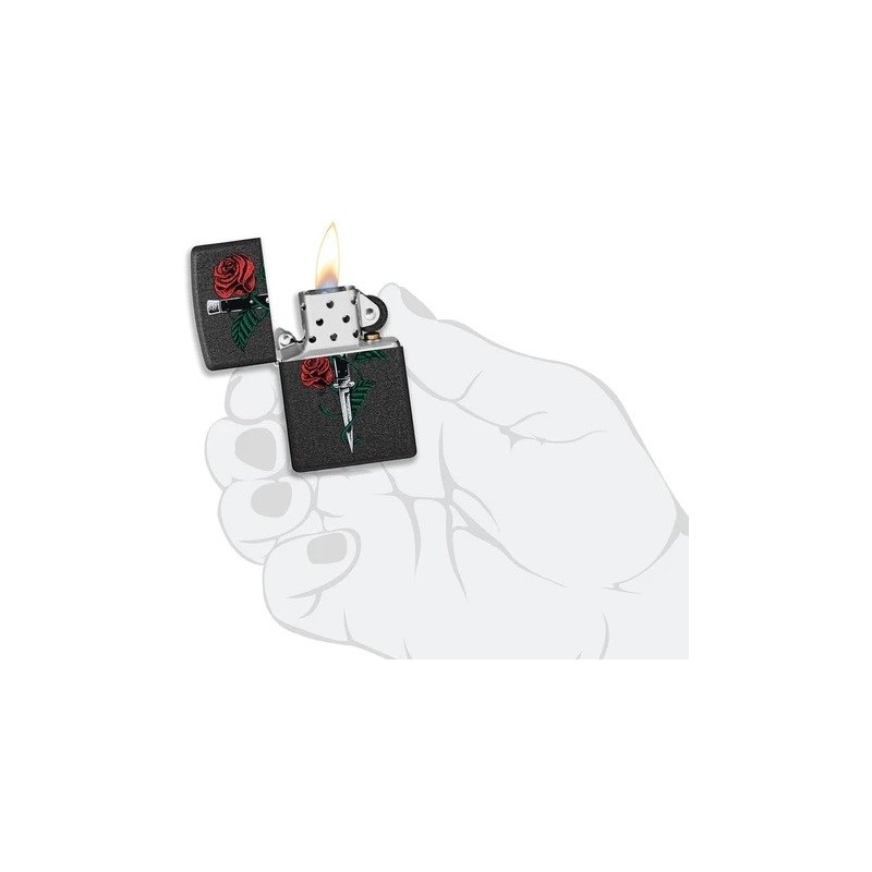 Bricheta Zippo Rose Dagger Tattoo 49778