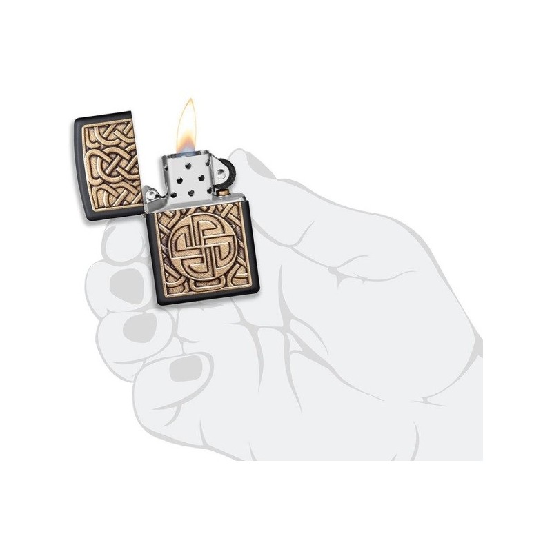 Bricheta Zippo Norse Antique Brass Emblem 49538