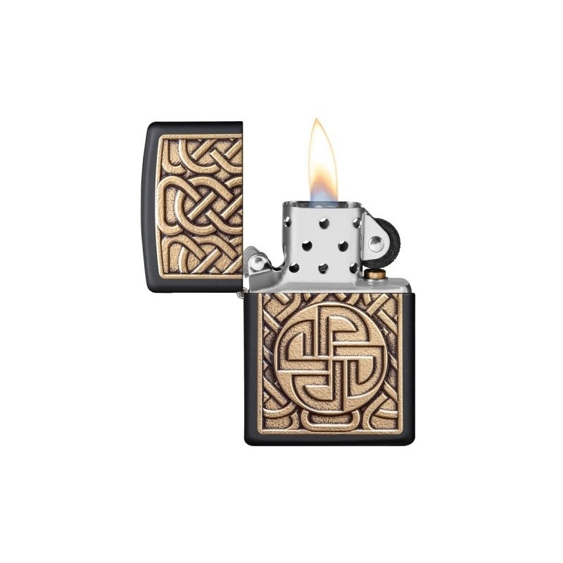 Bricheta Zippo Norse Antique Brass Emblem 49538