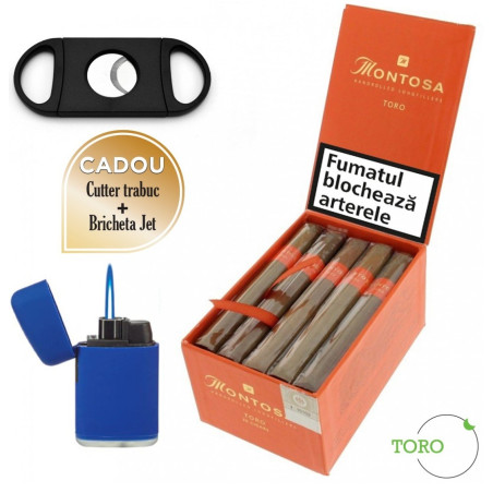 Trabucuri Montosa Toro (20) Cadou Cutter trabuc si Bricheta