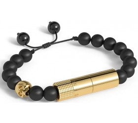 Bratara Punch Les Fines Lames Oscuro Gold Skull I