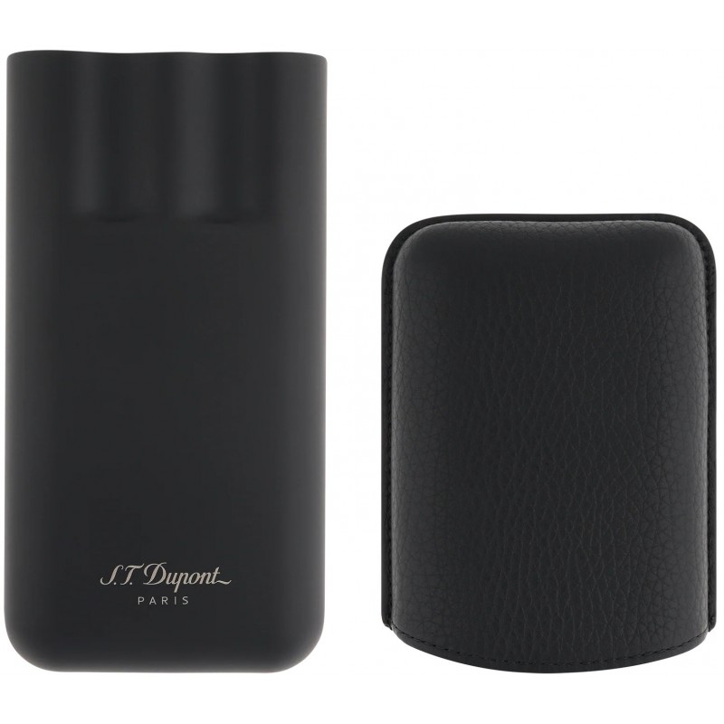 Etui 3 Trabucuri S.T. Dupont Piele Black Matte
