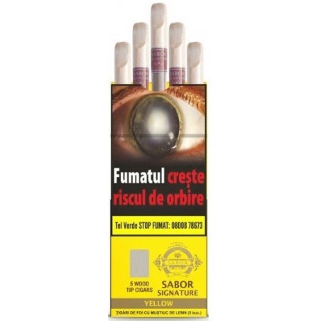 Tigari de foi Sabor Signature Wood Tip Cigar Yellow (5)